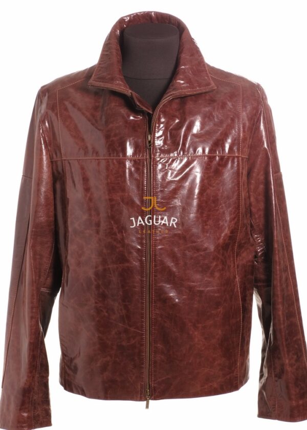 Мужская кожаная куртка короткая ZA3312d brown dalar