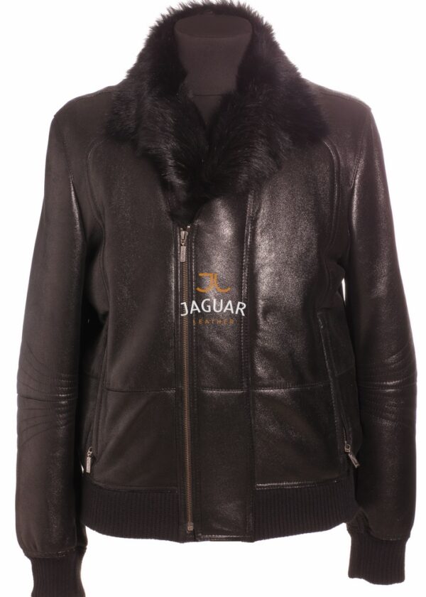 Мужская дублёнка короткая KC17213 black toskana