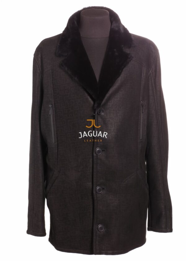 Мужская дублёнка длинная SITX36 black gucci, muton