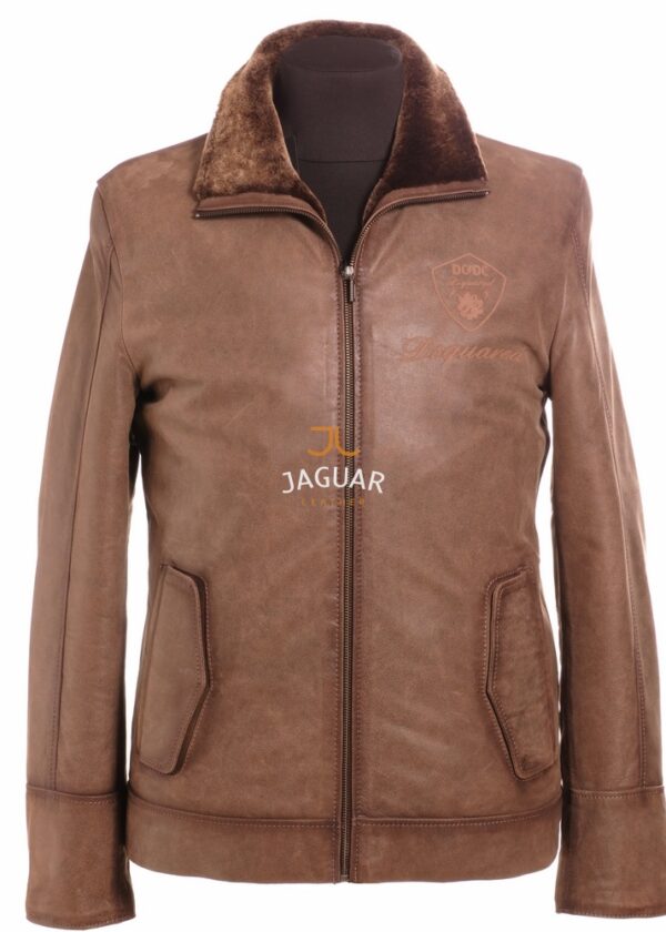 Мужская дублёнка короткая ZA7564f beige falkon