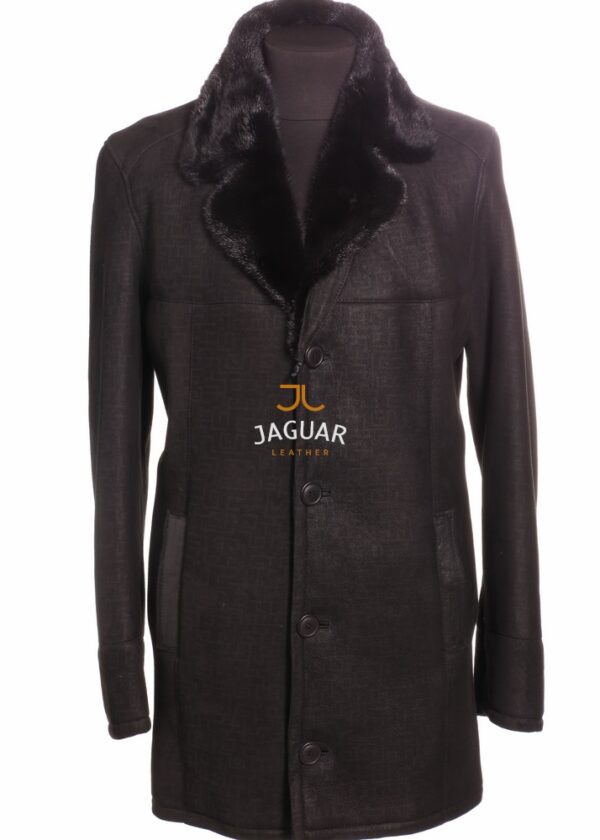 Мужская дублёнка длинная SITX04 black gucci, mink