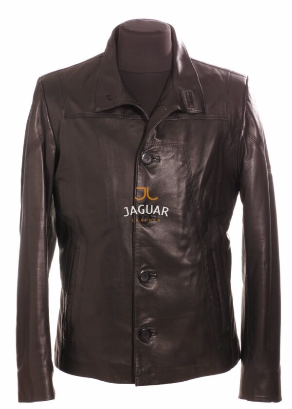 Мужская кожаная куртка короткая AM2328 black luxe