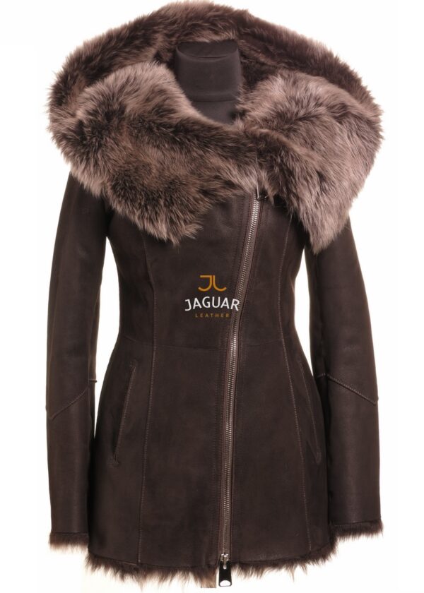 Женская дублёнка короткая MED11480k brown toskana