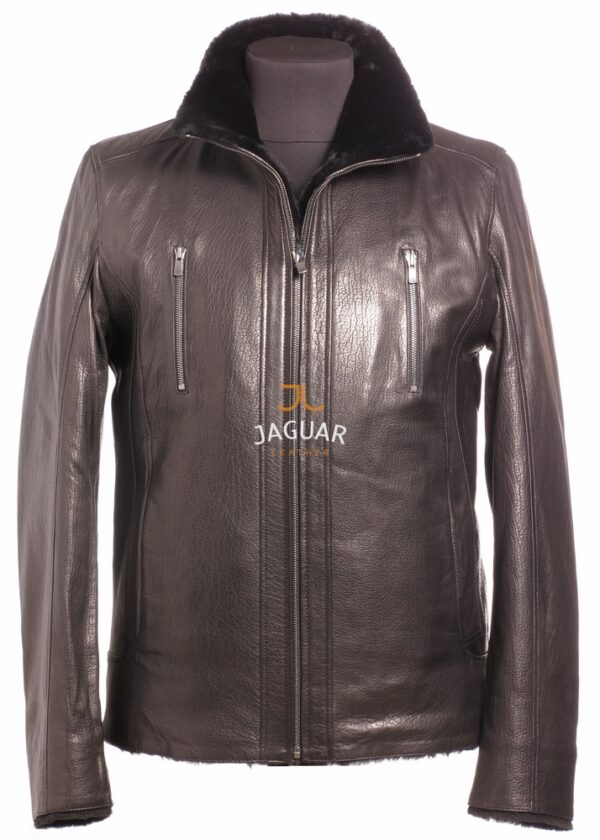 Мужская дублёнка короткая RIT788 black jumbo