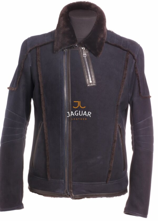 Мужская дублёнка короткая LIBCW05 blue jakabo