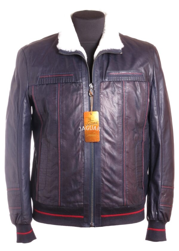 Мужская дублёнка короткая ZA9676b blue bebeto