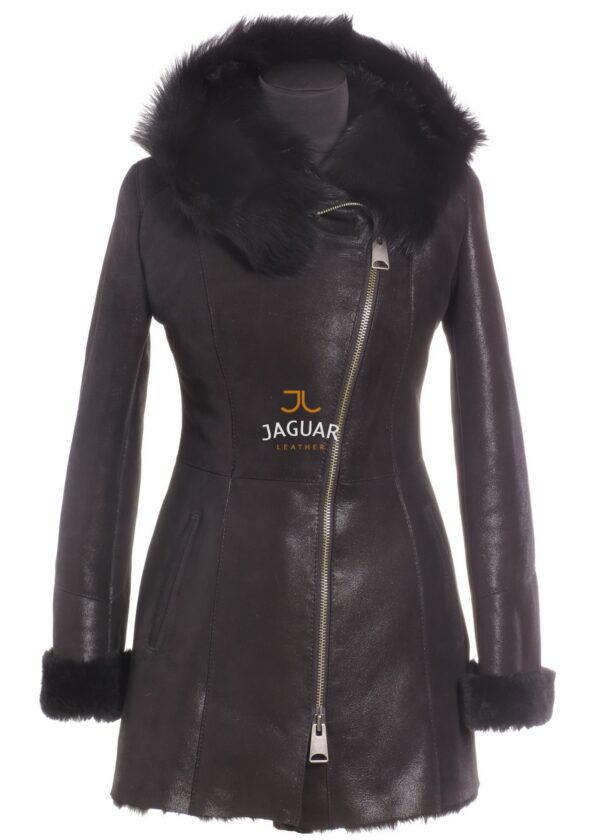Женская дублёнка короткая ISI218 black ice