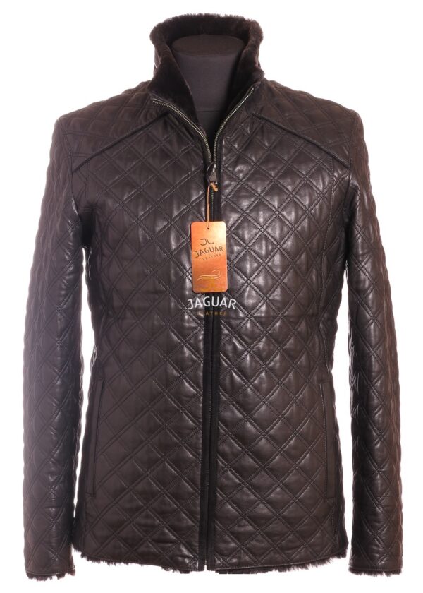 Мужская дублёнка короткая MIX7014 black montana