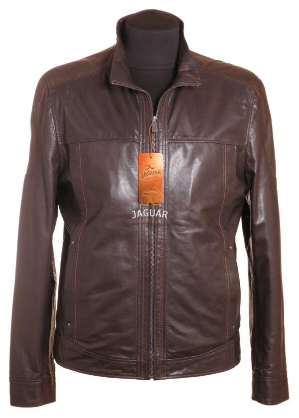 Мужская кожаная куртка короткая ZA5896 brown rome
