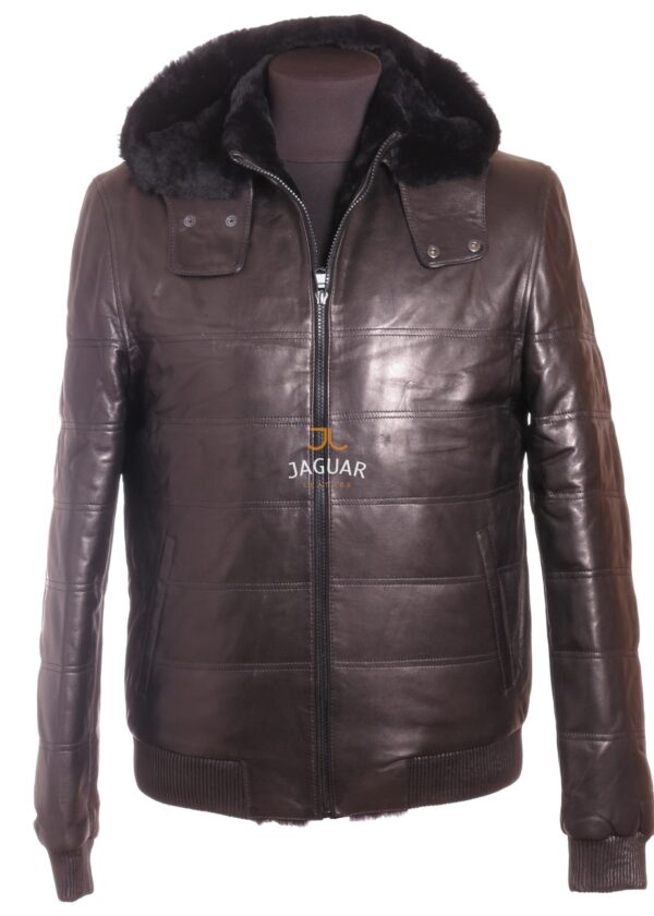 Мужская дублёнка короткая MIX4747 black ares