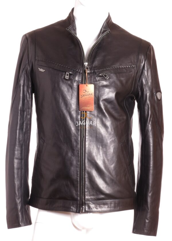 Мужская кожаная куртка короткая AM4249 black menfis