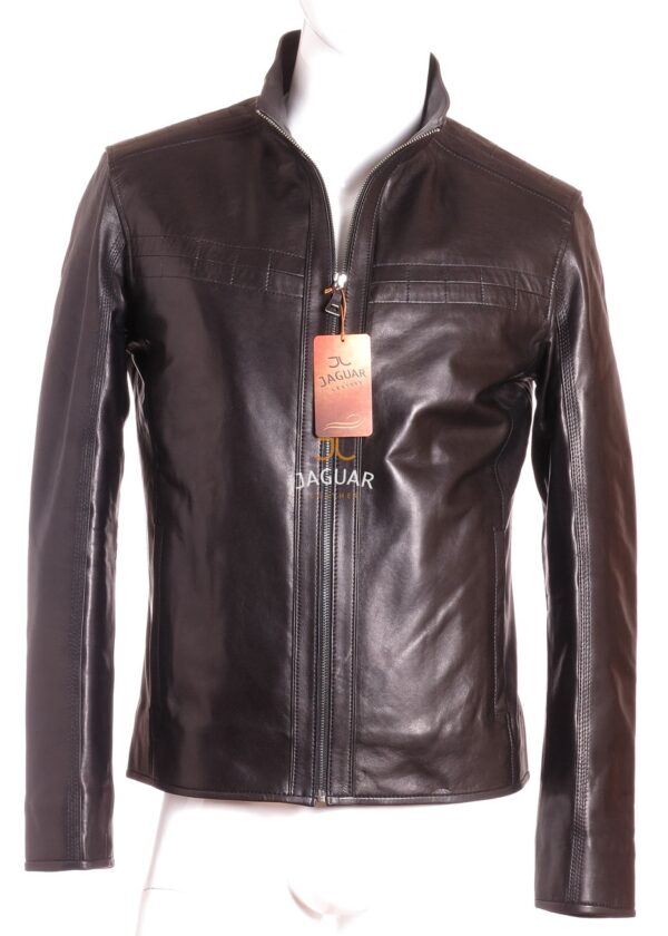 Мужская кожаная куртка короткая MIX9051 black ares