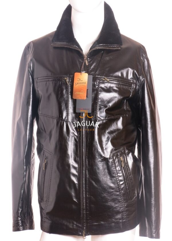 Мужская дубленка длинная ZA7425 black sponti