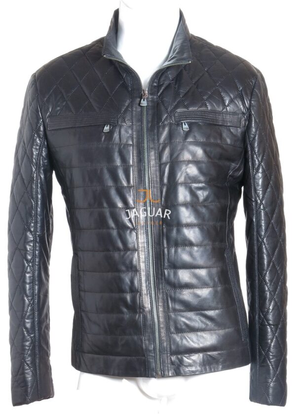 Мужская кожаная куртка короткая AM4272 black w.w.