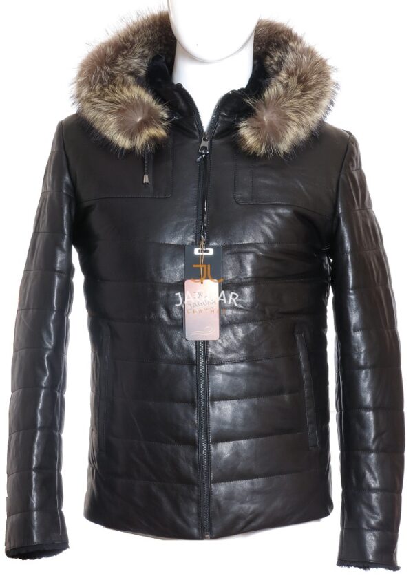 Мужская дубленка короткая MIX2047 black ares