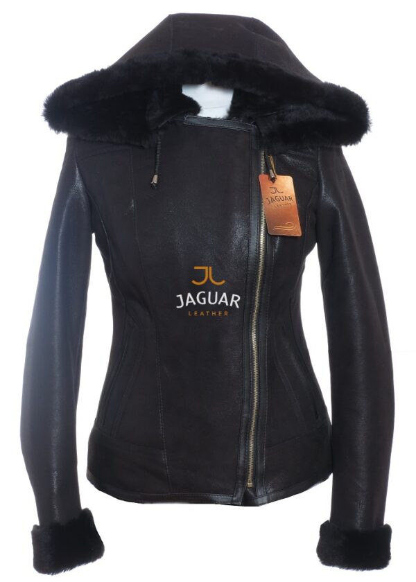 Женская дубленка короткая MIXA13 black ice